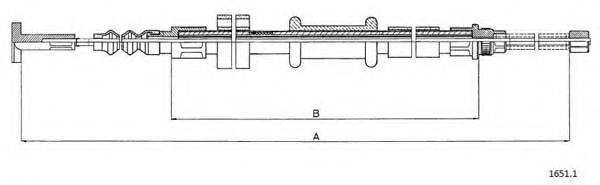 Трос, стояночная тормозная система CABOR 1651.1