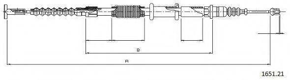 Трос, стояночная тормозная система CABOR 1651.21