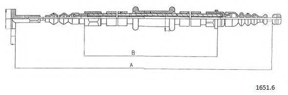 Трос, стояночная тормозная система CABOR 1651.6