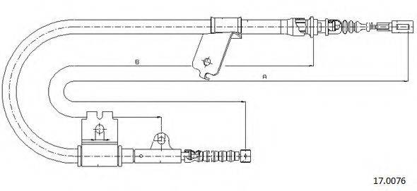 Трос, стояночная тормозная система CABOR 17.0076