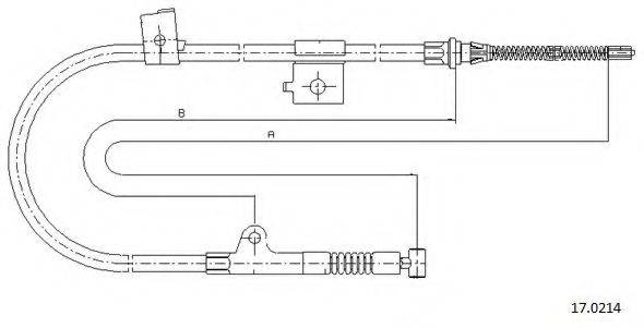 CABOR 170214 Трос, стояночная тормозная система