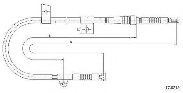 CABOR 170215 Трос, стояночная тормозная система