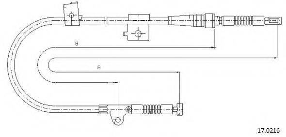 CABOR 170216 Трос, стояночная тормозная система