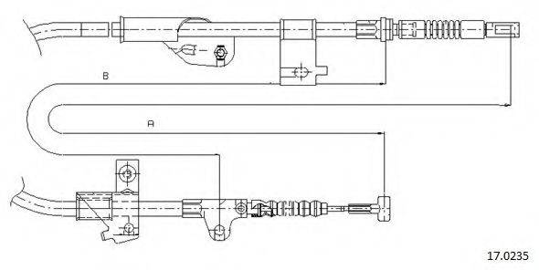 CABOR 170235 Трос, стояночная тормозная система