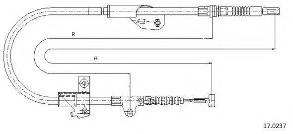 CABOR 170237 Трос, стояночная тормозная система