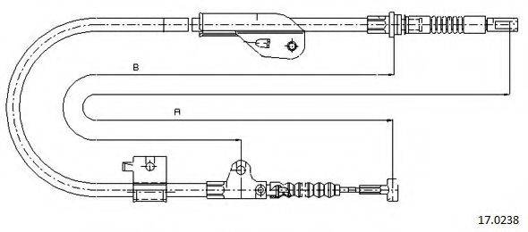 CABOR 170238 Трос, стояночная тормозная система