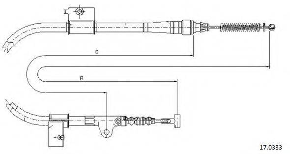 CABOR 170333 Трос, стояночная тормозная система