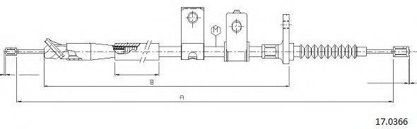 Трос, стояночная тормозная система CABOR 17.0366