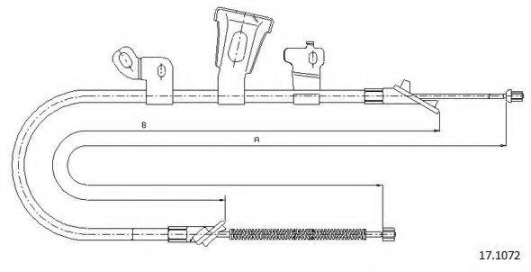 Трос, стояночная тормозная система CABOR 17.1072