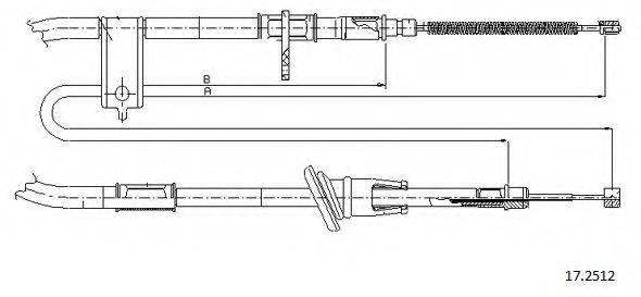 Трос, стояночная тормозная система CABOR 17.2512