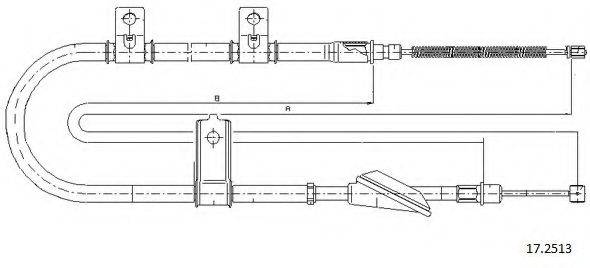 CABOR 172513 Трос, стояночная тормозная система