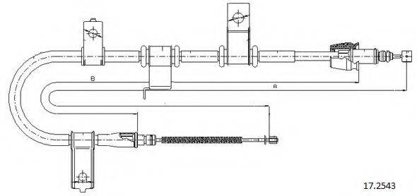CABOR 172543 Трос, стояночная тормозная система