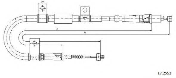 CABOR 172551 Трос, стояночная тормозная система