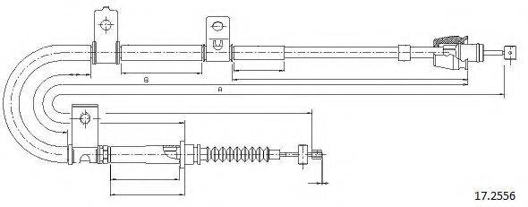 Трос, стояночная тормозная система CABOR 17.2556