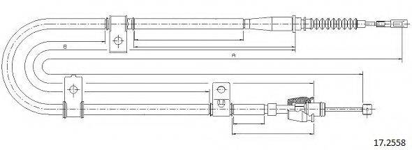 CABOR 172558 Трос, стояночная тормозная система