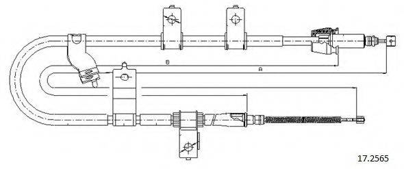 CABOR 172565 Трос, стояночная тормозная система