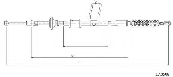 Трос, стояночная тормозная система CABOR 17.3508
