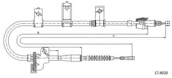 CABOR 176020 Трос, стояночная тормозная система