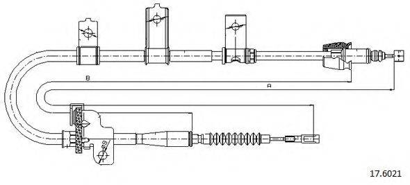Трос, стояночная тормозная система CABOR 17.6021
