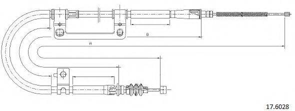 CABOR 176028 Трос, стояночная тормозная система