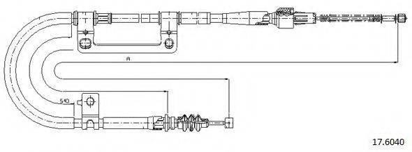 CABOR 176040 Трос, стояночная тормозная система