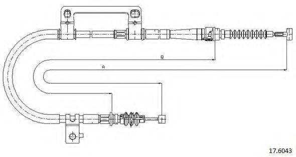 CABOR 176043 Трос, стояночная тормозная система