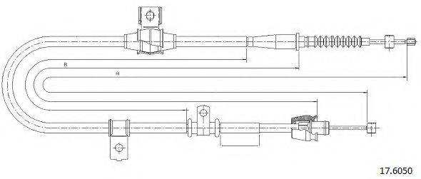 Трос, стояночная тормозная система CABOR 17.6050