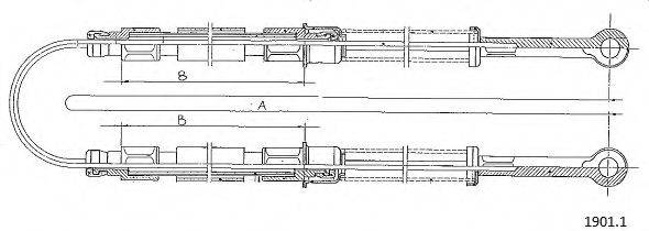 CABOR 19011 Трос, стояночная тормозная система