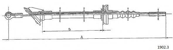 Трос, управление сцеплением CABOR 1902.3