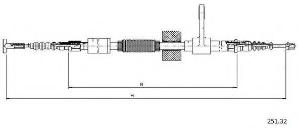 Трос, стояночная тормозная система CABOR 251.32