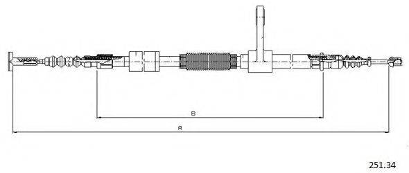 CABOR 25134 Трос, стояночная тормозная система