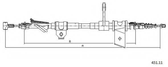 CABOR 45111 Трос, стояночная тормозная система
