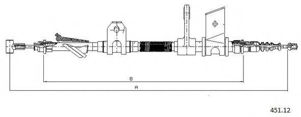 Трос, стояночная тормозная система CABOR 451.12