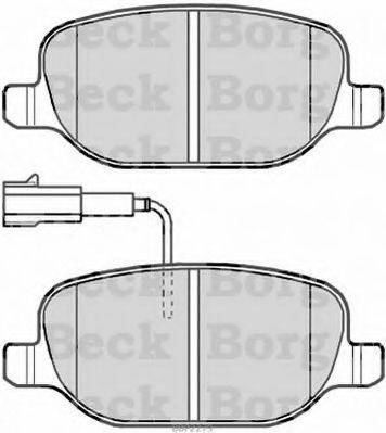 Комплект тормозных колодок, дисковый тормоз BORG & BECK BBP2279