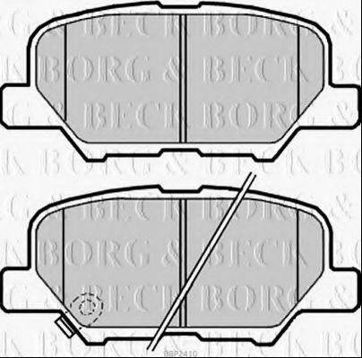 Комплект тормозных колодок, дисковый тормоз BORG & BECK BBP2410