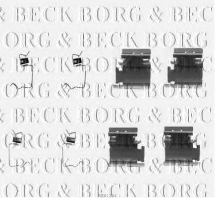 Комплектующие, колодки дискового тормоза BORG & BECK BBK1204