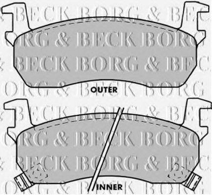 Комплект тормозных колодок, дисковый тормоз BORG & BECK BBP1270