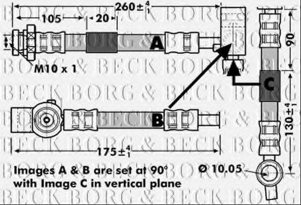 Тормозной шланг BORG & BECK BBH7148