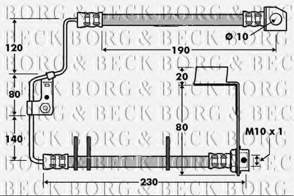 Тормозной шланг BORG & BECK BBH7410