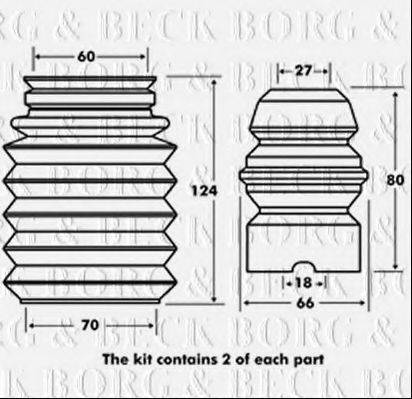 BORG & BECK BPK7011 Пылезащитный комплект, амортизатор