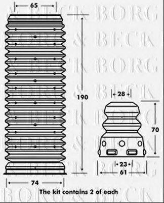 Пылезащитный комплект, амортизатор BORG & BECK BPK7073