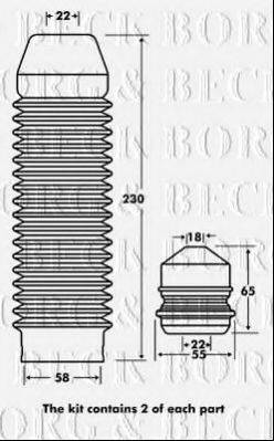 Пылезащитный комплект, амортизатор BORG & BECK BPK7078