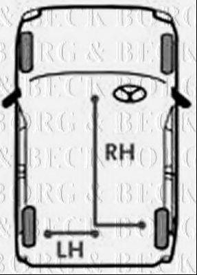 Трос, стояночная тормозная система BORG & BECK BKB1011