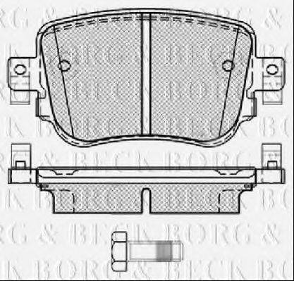 Комплект тормозных колодок, дисковый тормоз BORG & BECK BBP2448