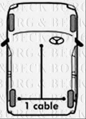 Трос, стояночная тормозная система BORG & BECK BKB1021