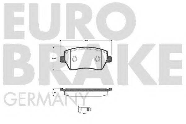 EUROBRAKE 5502222258 Комплект тормозных колодок, дисковый тормоз