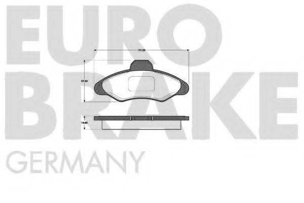 EUROBRAKE 5502222518 Комплект тормозных колодок, дисковый тормоз