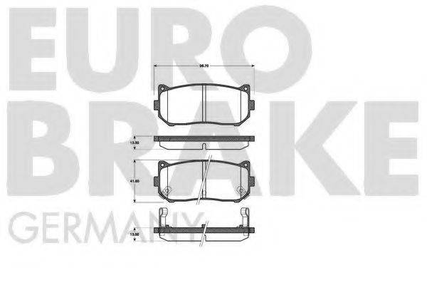 EUROBRAKE 5502223503 Комплект тормозных колодок, дисковый тормоз