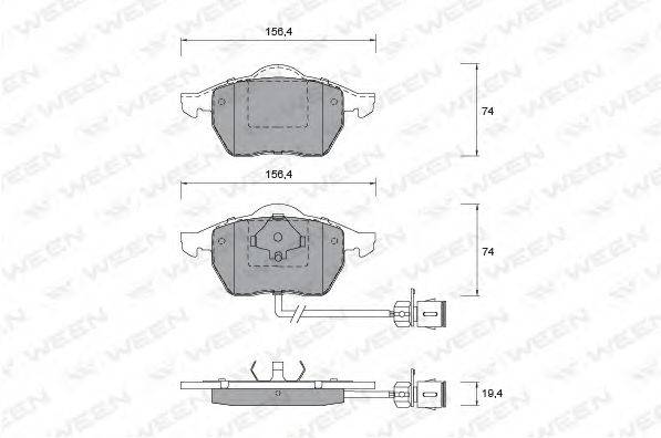 Комплект тормозных колодок, дисковый тормоз WEEN 151-1261