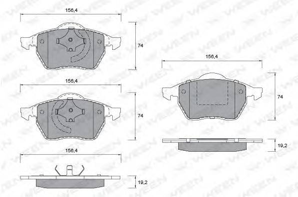 Комплект тормозных колодок, дисковый тормоз WEEN 151-1342